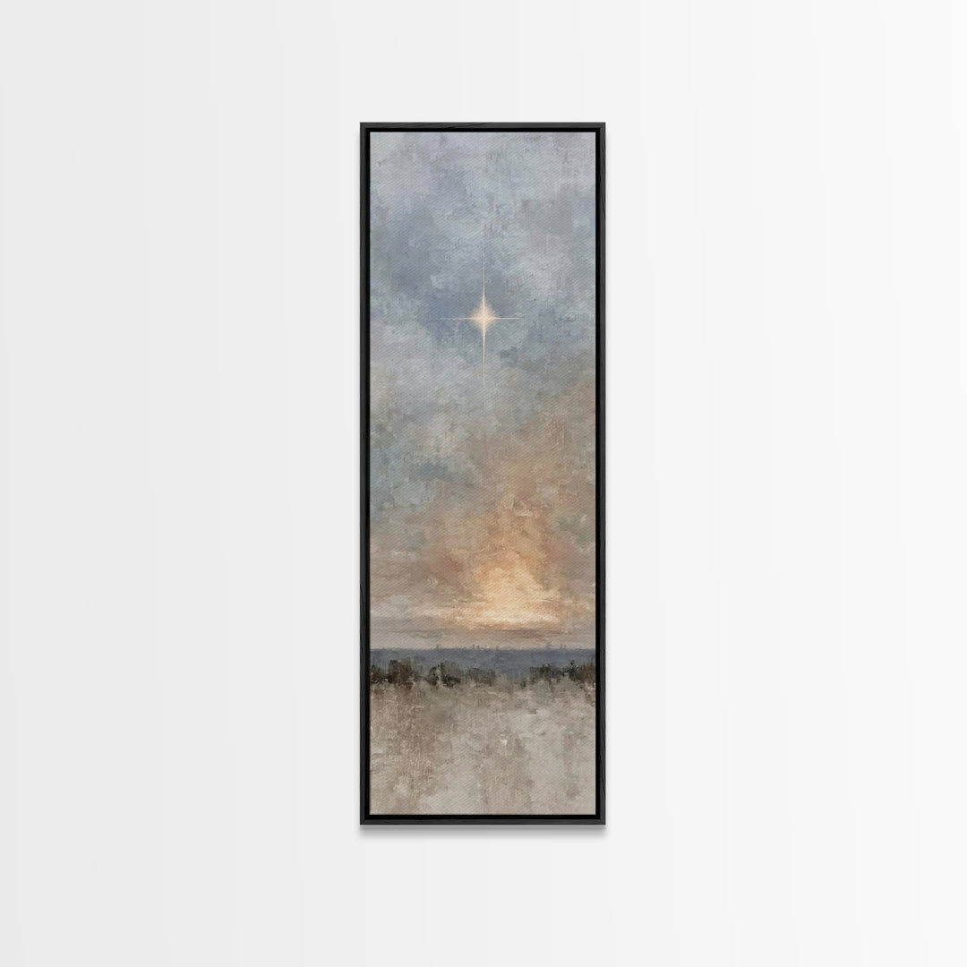 Morning Star Blessing | Framed Canvas Print | Narrow Art | Christian Art Canvas | Christian Christmas Art | Christian Art | Christmas Wall