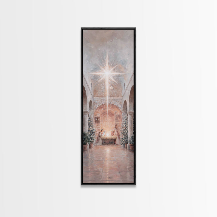 Star of Bethlehem – Framed Canvas Print – Tall Narrow Wall Art – Jesus Painting – Jesus Art – Christian Art Canvas – Christian Christmas Ar