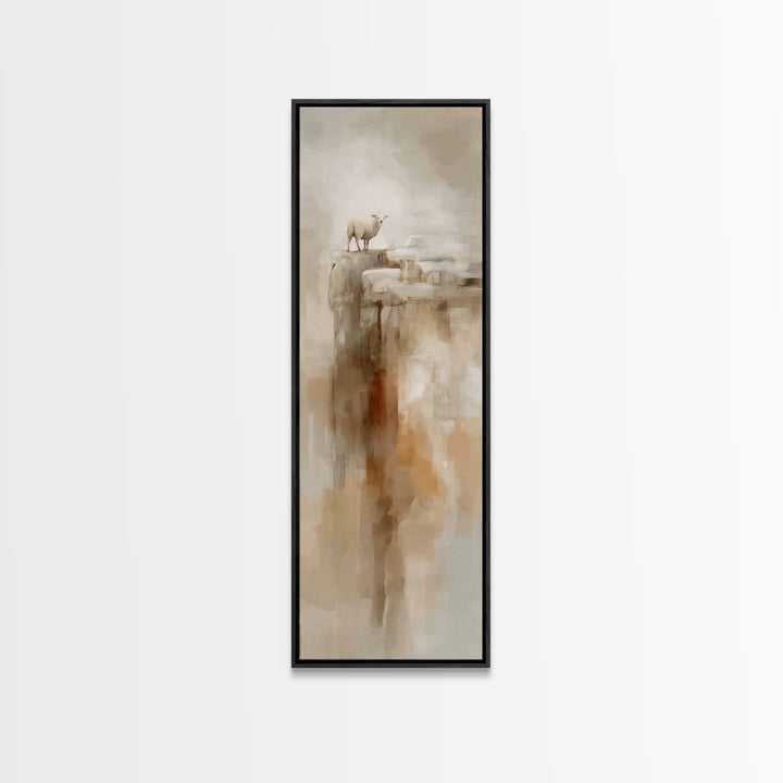 Soft Valley Lamb | Framed Canvas Print | Christian Art Canvas | Subtle Christian Art | Christian Wall Art | Christian Painting | Skinny Art