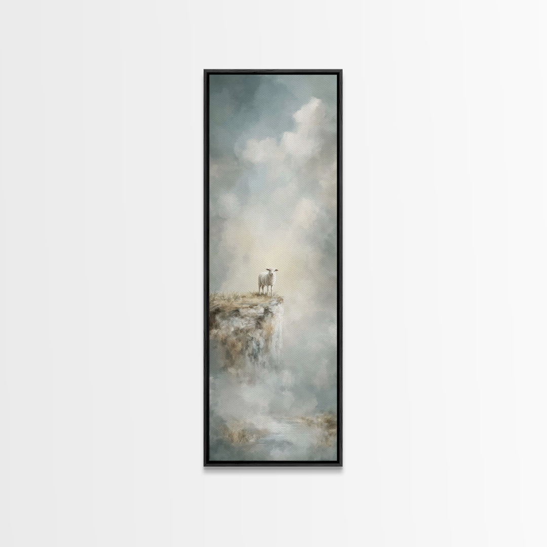 Heaven’s Quiet Watch – Framed Canvas Print – Christian Art – Christian Wall Art – Christian Art Canvas – Modern Christian Art – Tall Narrow