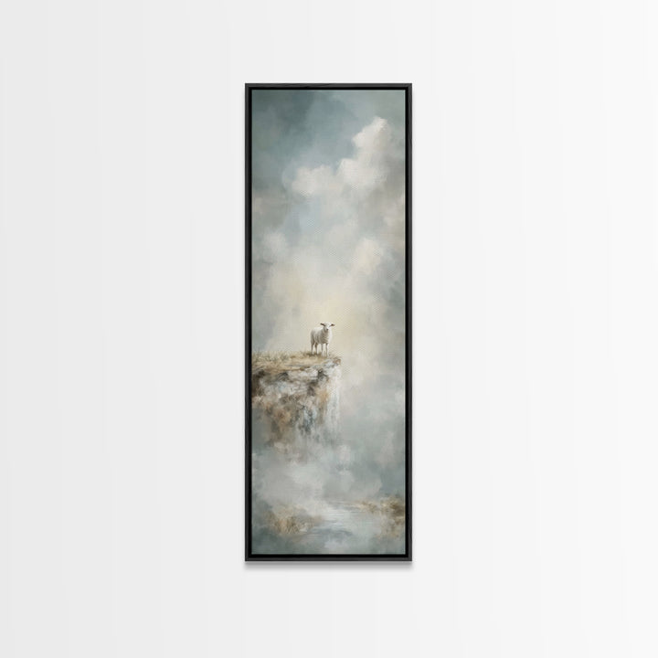 Heaven’s Quiet Watch – Framed Canvas Print – Christian Art – Christian Wall Art – Christian Art Canvas – Modern Christian Art – Tall Narrow