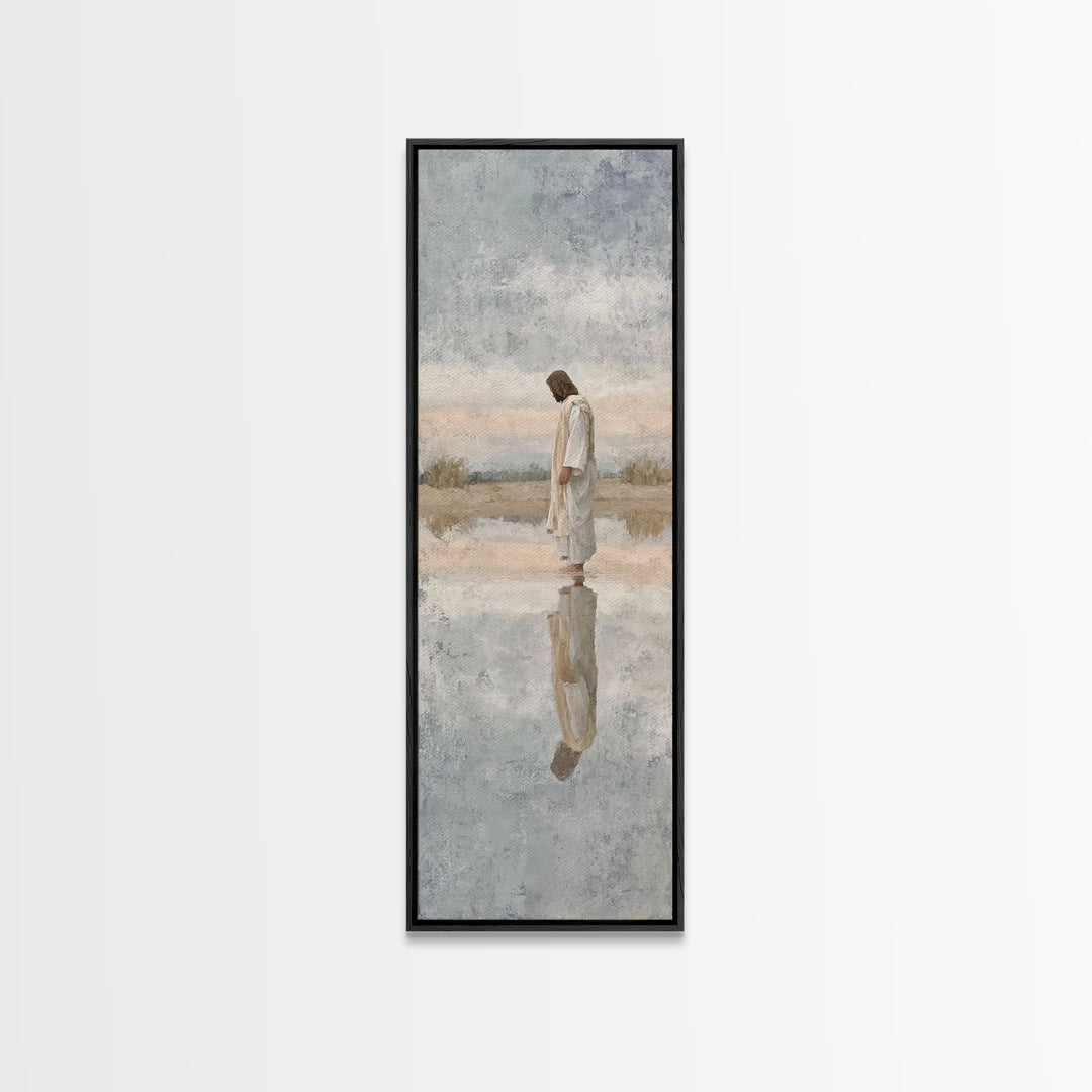 Spirit Of The Mountain – Framed Canvas Print – Tall Narrow Wall Art – Christian Art Canvas – Christian Wall Art – Abstract Christian Art –