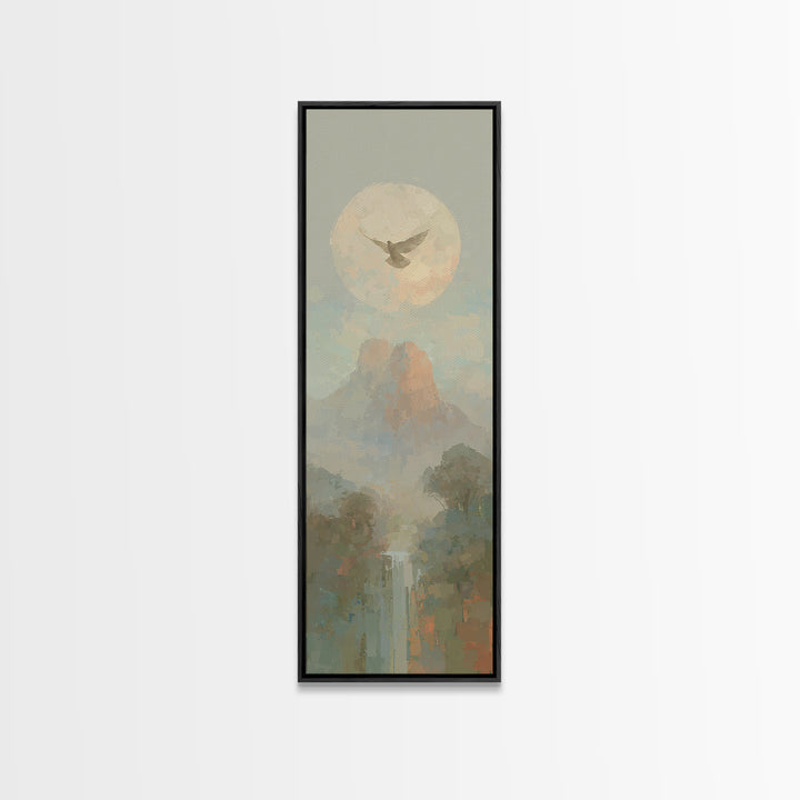 Dove Of Peace Rising – Framed Canvas Print – Tall Skinny Art Print – Christian Art Canvas – Christian Wall Art – Christian Art – Christian