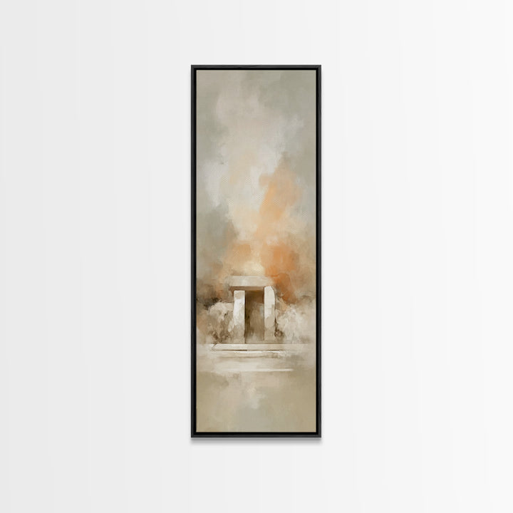 Stone Of Promise – Framed Canvas Print – Christian Wall Art – Tall Narrow Wall Art – Jesus Painting – Christian Art Canvas