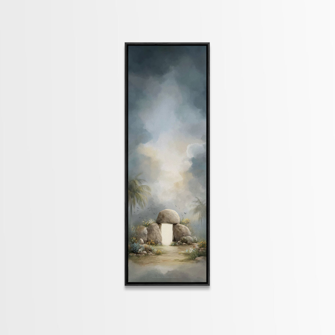 Tomb Of Radiance – Framed Canvas Print – Christian Art Canvas – Christian Wall Art – Tall Narrow Wall Art – Jesus Painting