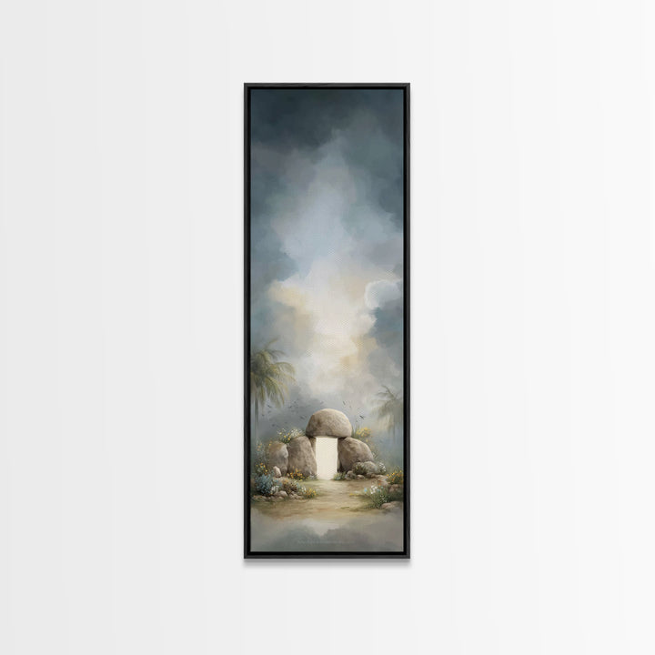 Tomb Of Radiance – Framed Canvas Print – Christian Art Canvas – Christian Wall Art – Tall Narrow Wall Art – Jesus Painting