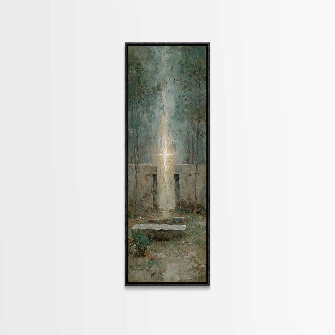 Ascension Glory Sky – Framed Canvas Print – Tall Narrow Wall Art – Jesus Painting – Christian Wall Art – Christian Art Canvas