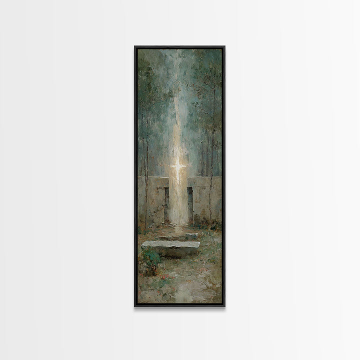 Ascension Glory Sky – Framed Canvas Print – Tall Narrow Wall Art – Jesus Painting – Christian Wall Art – Christian Art Canvas