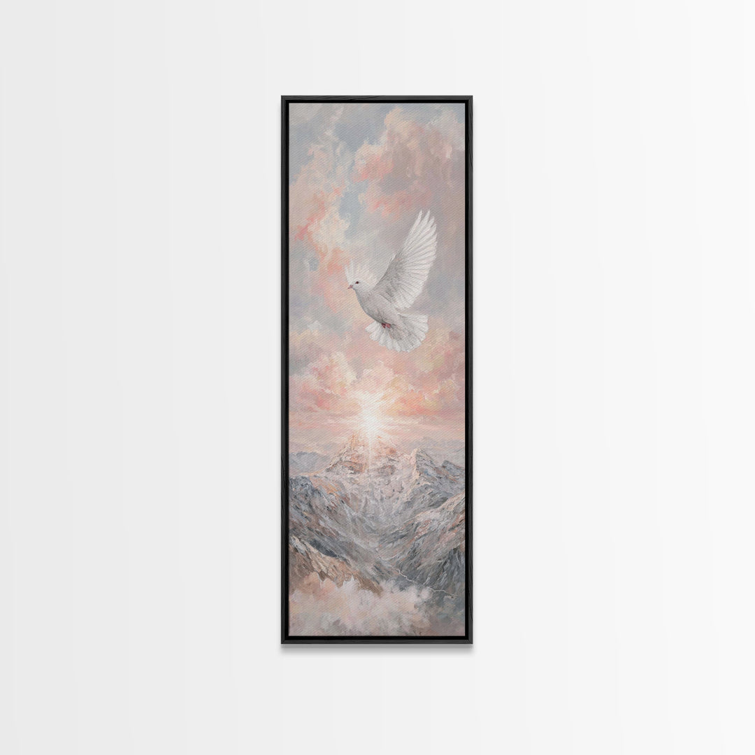 Wings Of Holy Peace – Framed Canvas Print – Skinny Art – Christian Wall Art – Christian Art Canvas – Subtle Christian Art – Modern Christia