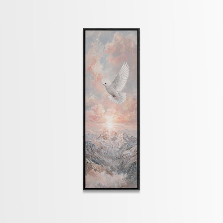 Wings Of Holy Peace – Framed Canvas Print – Skinny Art – Christian Wall Art – Christian Art Canvas – Subtle Christian Art – Modern Christia
