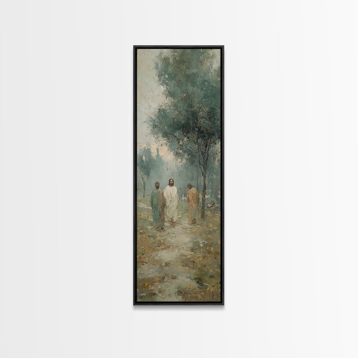 Walk Of Grace – Framed Canvas Print – Jesus Painting – Christian Art Canvas – Tall Narrow Wall Art – Christian Wall Art