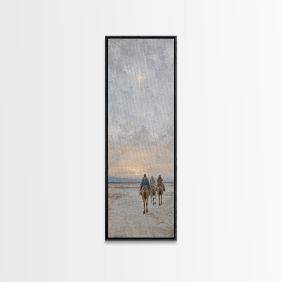 Pilgrims Of Faith – Framed Canvas Print – Christian Art Canvas – Christian Wall Art – Tall Narrow Wall Art – Jesus Painting