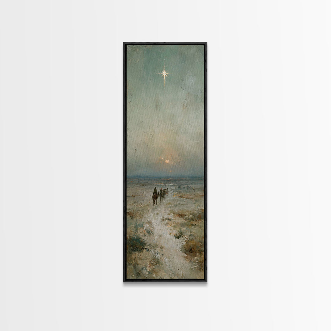 Guiding Star Path – Framed Canvas Print – Jesus Painting – Christian Wall Art – Tall Narrow Wall Art – Christian Art Canvas