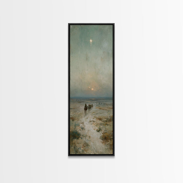 Guiding Star Path – Framed Canvas Print – Jesus Painting – Christian Wall Art – Tall Narrow Wall Art – Christian Art Canvas