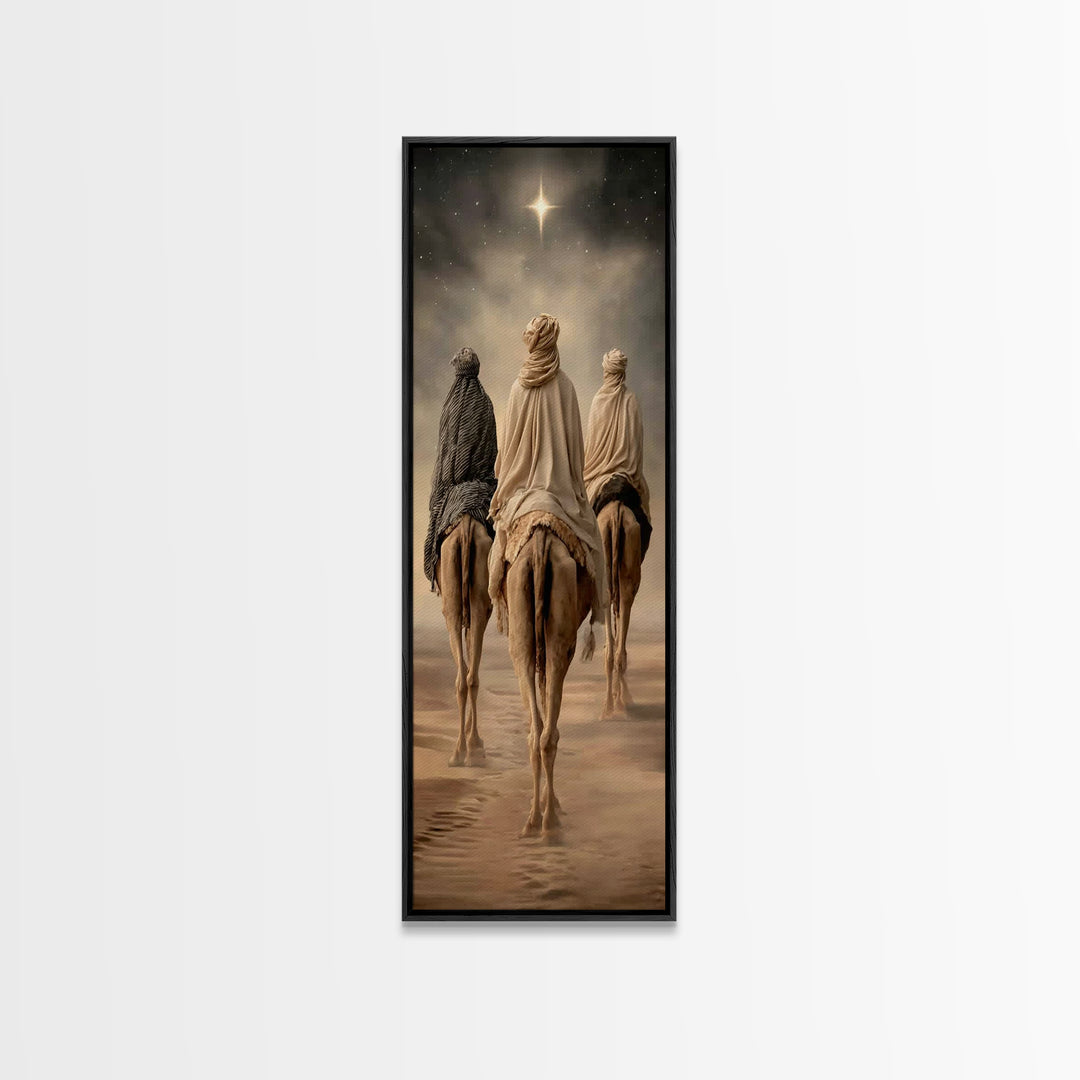 Night Of Wonder – Framed Canvas Print – Tall Narrow Wall Art – Christian Art Canvas – Christian Wall Art – Jesus Painting