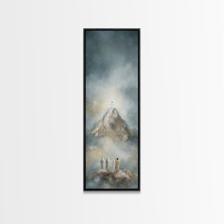 Mountaintop Glory | Framed Canvas Print | Tall Narrow Wall Art | Christian Art | Christian Art Canvas | Jesus Painting