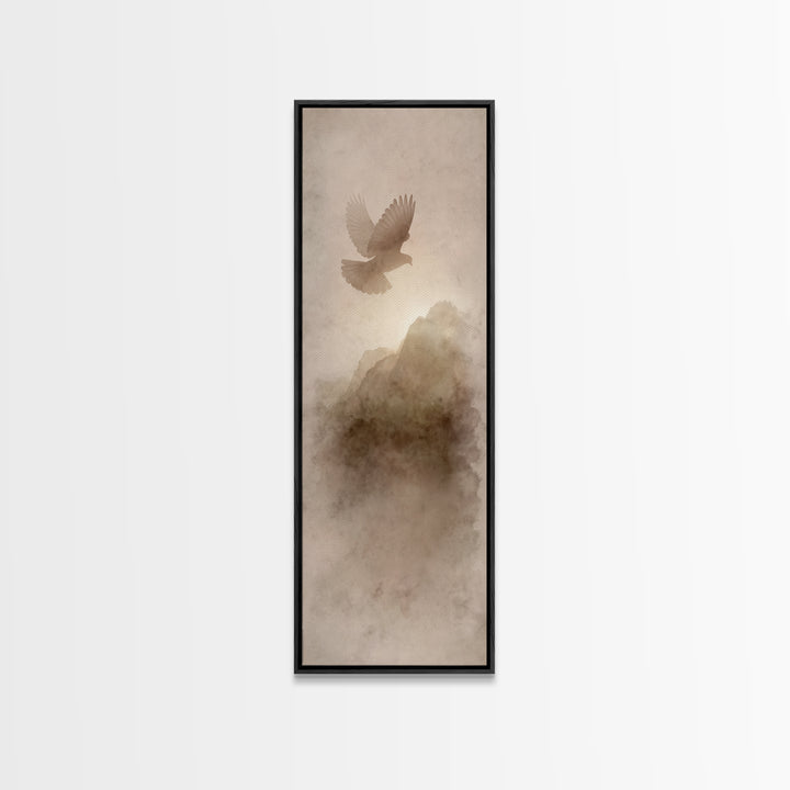 Wings Of Peace – Framed Canvas Print – Christian Wall Art – Christian Art Canvas – Tall Narrow Wall Art – Jesus Painting – Christian Decor
