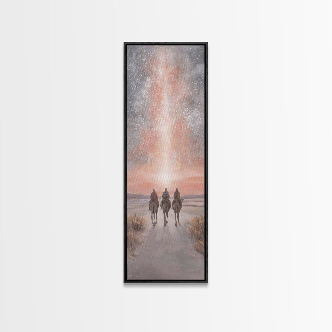 Celestial Caravan | Framed Canvas Print | Tall Skinny Art Print | Christian Wall Art | Christian Art Canvas | Christmas Art
