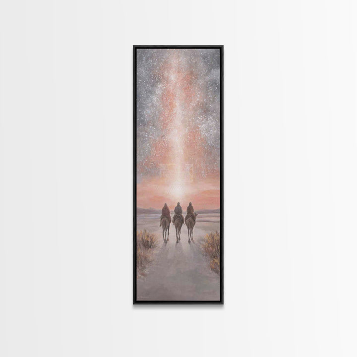 Celestial Caravan | Framed Canvas Print | Tall Skinny Art Print | Christian Wall Art | Christian Art Canvas | Christmas Art