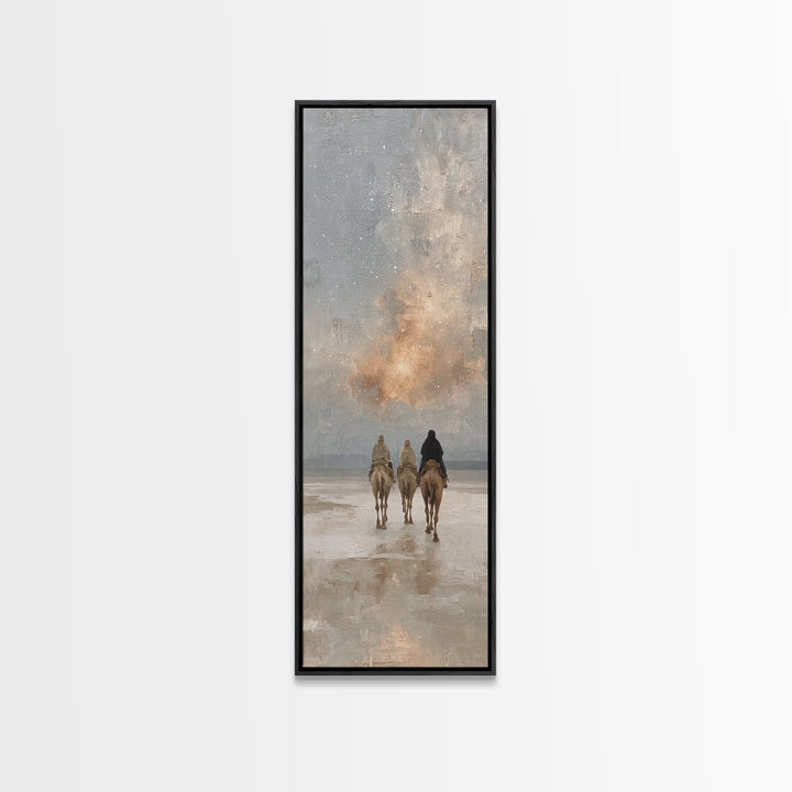 The Celestial Journey – Framed Canvas Print – Tall Skinny Art Print – Christian Wall Art – Christian Art Canvas – Christmas Art – Jesus Pai