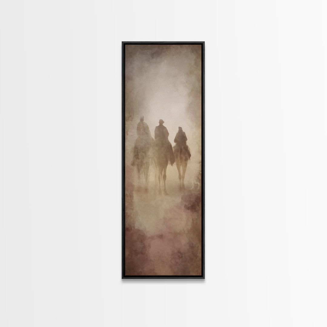 The Midnight Caravan – Framed Canvas Print – Tall Skinny Art Print – Christian Art Canvas – Christian Wall Art – Christmas Art – Christian