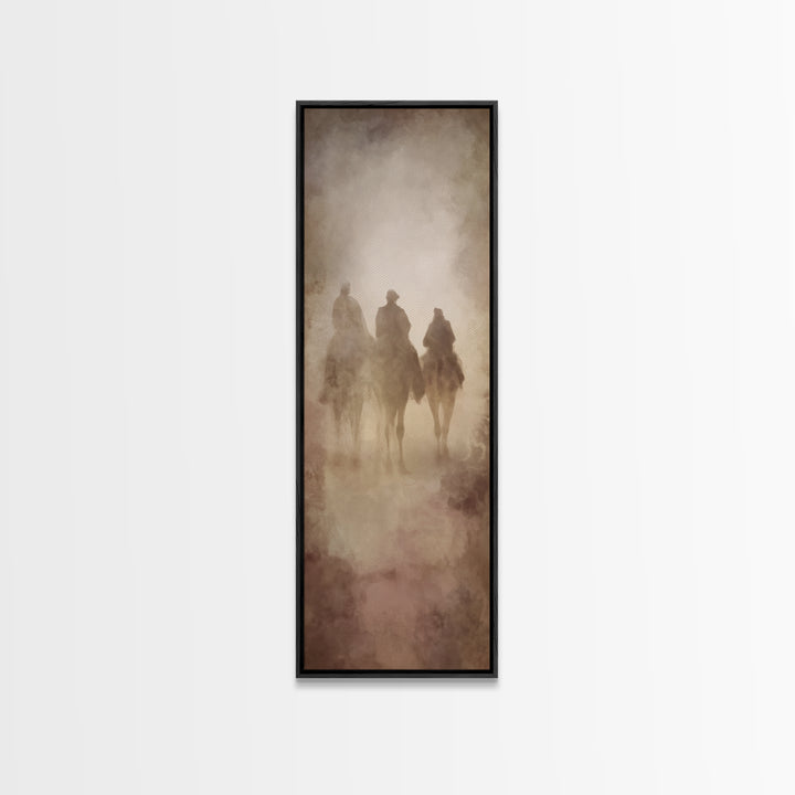 The Midnight Caravan – Framed Canvas Print – Tall Skinny Art Print – Christian Art Canvas – Christian Wall Art – Christmas Art – Christian