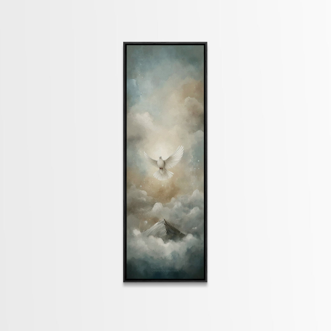 Heavenly Dawn Flight – Framed Canvas Print – Christian Art Canvas – Christian Painting – Skinny Art – Christian Wall Art – Christmas Art
