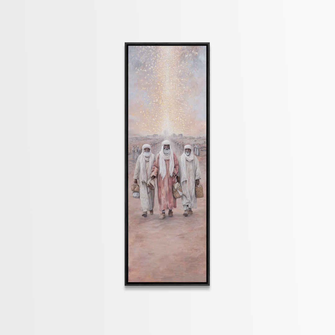 Wisemen’s Ascent – Framed Canvas Print – Christian Art Work – Tall Skinny Art Print – Christian Christmas Art – Christian Wall Art