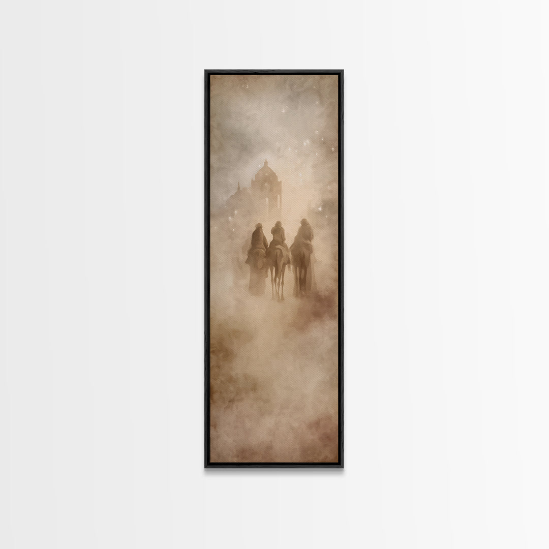 Heavenly Star Trail – Framed Canvas Print – Christian Art Canvas – Tall Narrow Wall Art – Christmas Art – Christian Art
