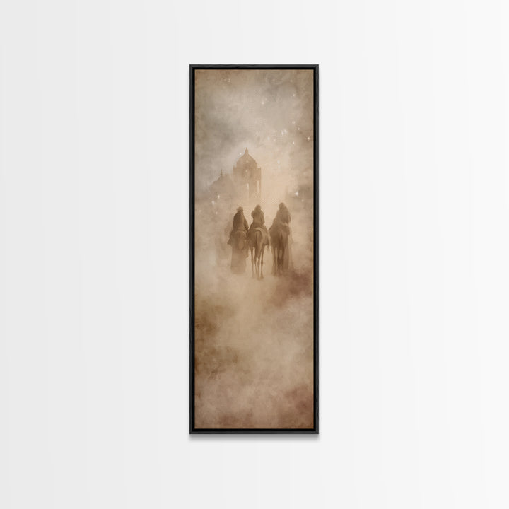 Heavenly Star Trail – Framed Canvas Print – Christian Art Canvas – Tall Narrow Wall Art – Christmas Art – Christian Art