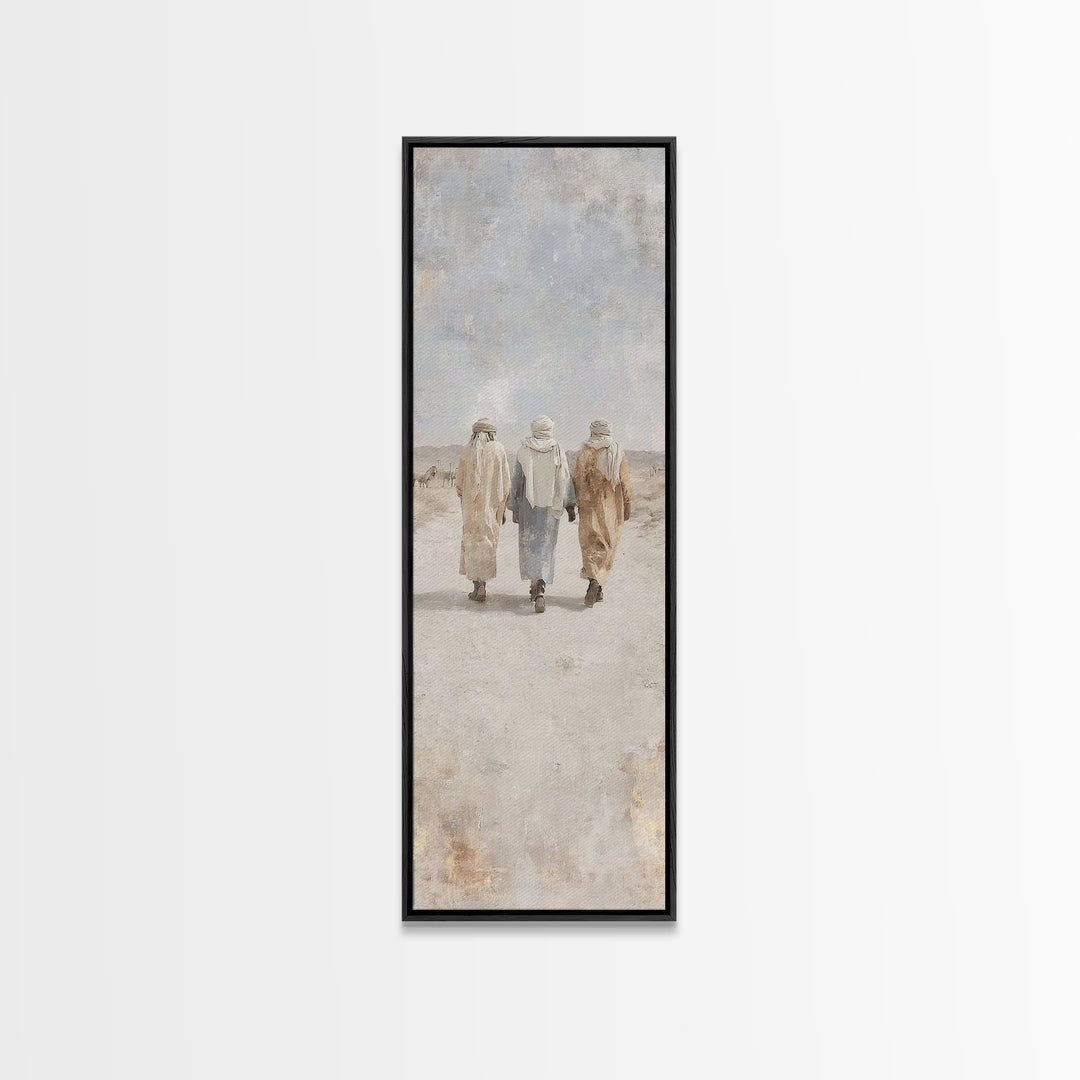 Pilgrims Of Grace – Framed Canvas Print – Christian Art Canvas – Skinny Art – Christian Christmas Art – Christian Wall Art