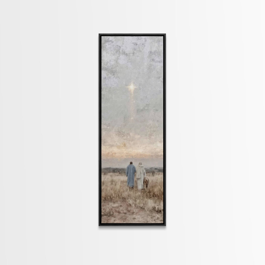 Sacred Starfall, Framed Canvas Print, Skinny Art, Christian Art Canvas, Modern Christian Art, Christmas Wall Art, Christian Christmas Art