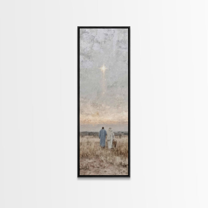 Sacred Starfall, Framed Canvas Print, Skinny Art, Christian Art Canvas, Modern Christian Art, Christmas Wall Art, Christian Christmas Art