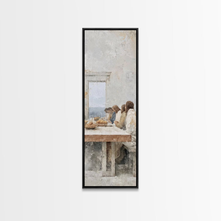 Bread Of Blessing – Framed Canvas Print – Christian Art Canvas – Christian Wall Art – Tall Skinny Art Print – Christian Painting – Minimali