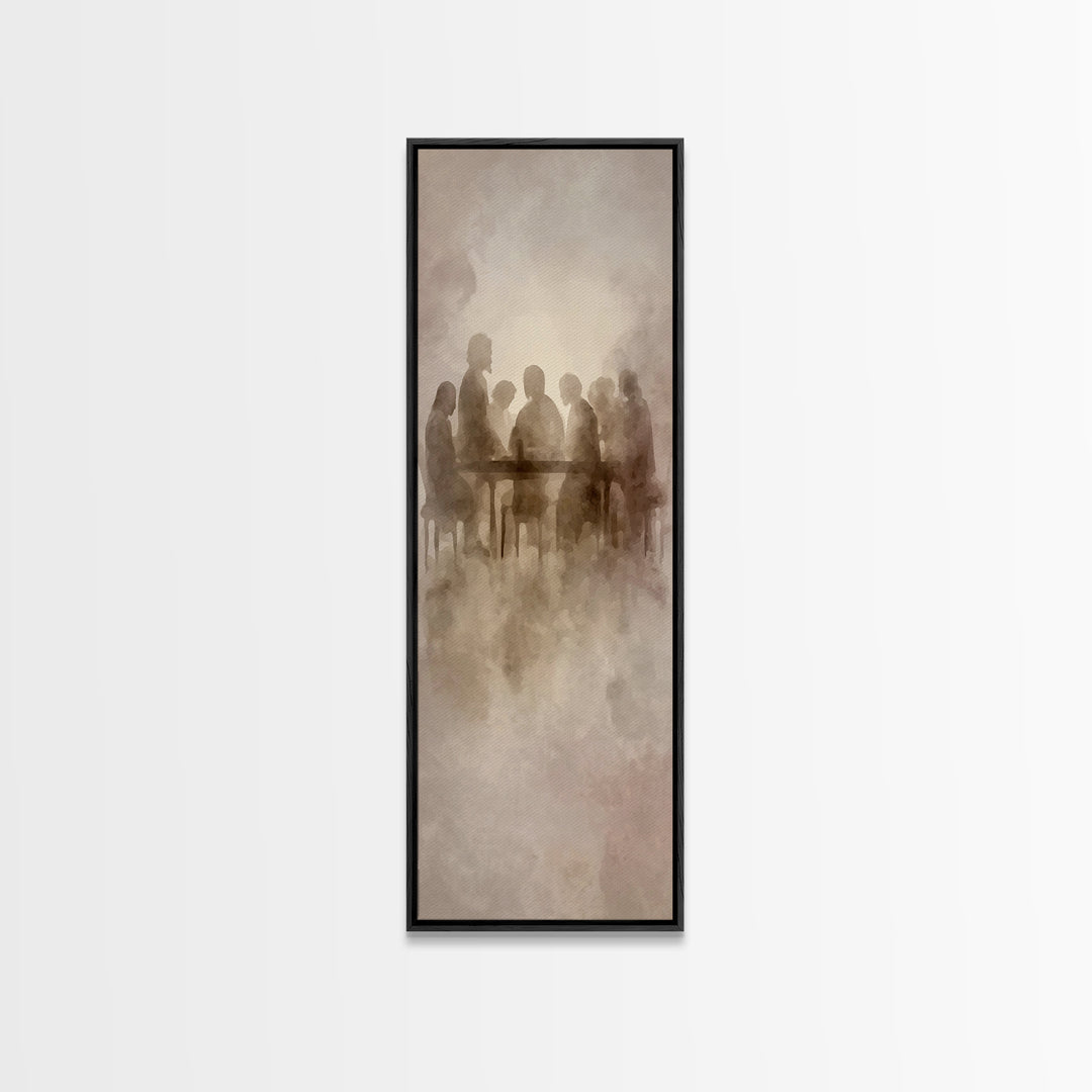Gathered In Grace – Framed Canvas Print – Christian Wall Art – Christian Art Canvas – Tall Narrow Wall Art – Christian Painting – Subtle Ch