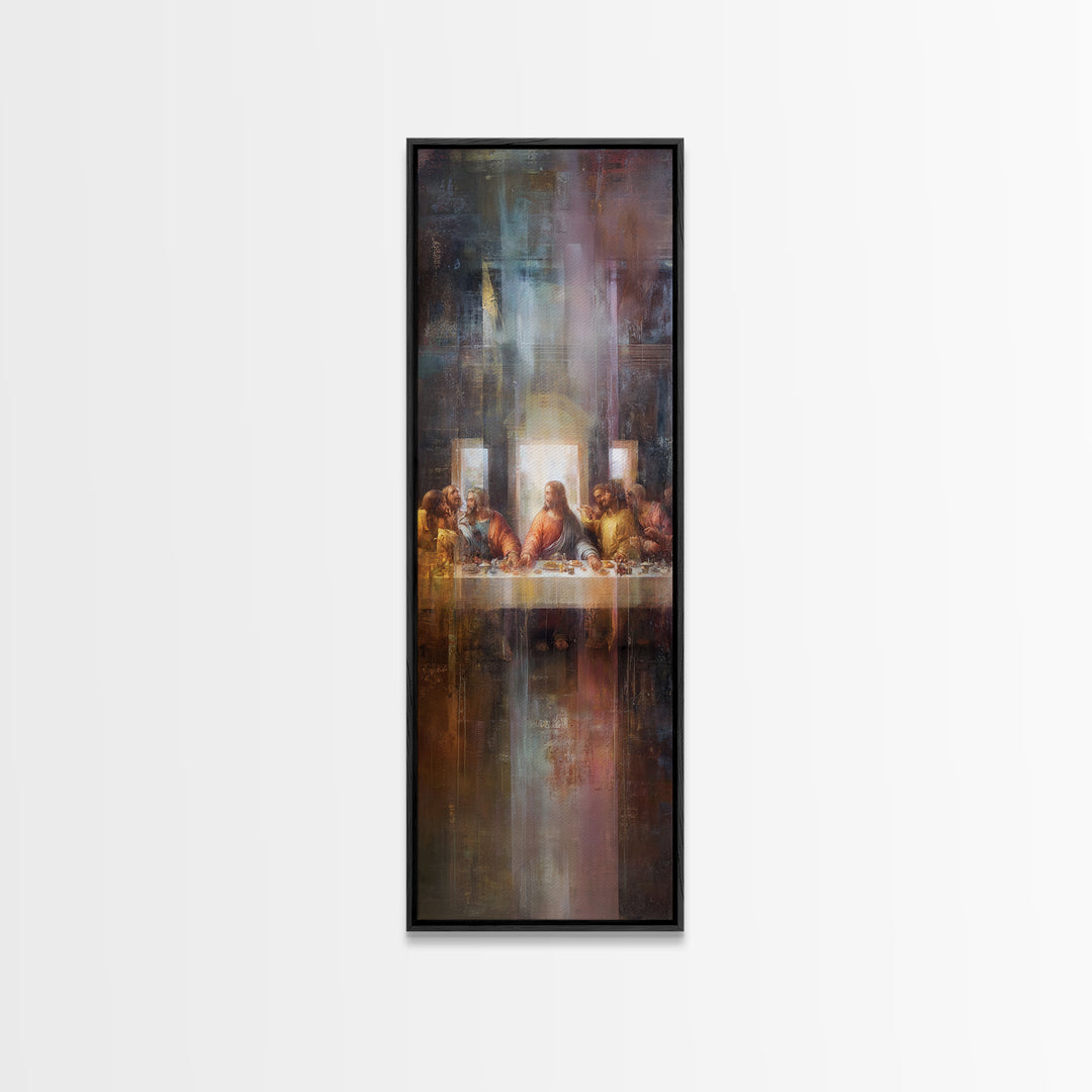 Light Of Communion – Framed Canvas Print – Christian Wall Art – Christian Art Print – Narrow Art – Christian Painting – Modern Christian Ar
