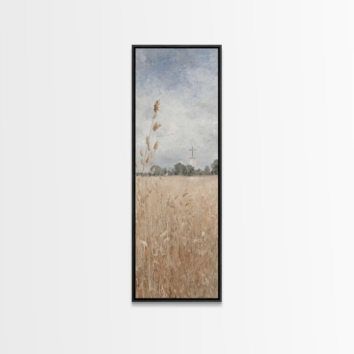 Meadow Of Mercy – Framed Canvas Print – Christian Art Print – Christian Wall Art – Tall Skinny Art Print – Christian Art Canvas – Christian