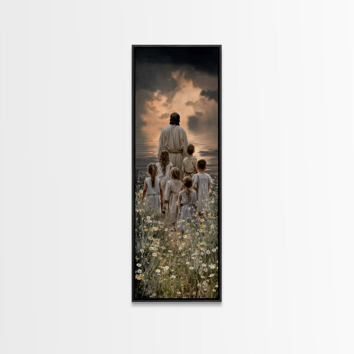 Pathway Of Mercy – Framed Canvas Print – Tall Skinny Art Print – Christian Art Print – Christian Wall Art – Jesus Painting – Subtle Christi