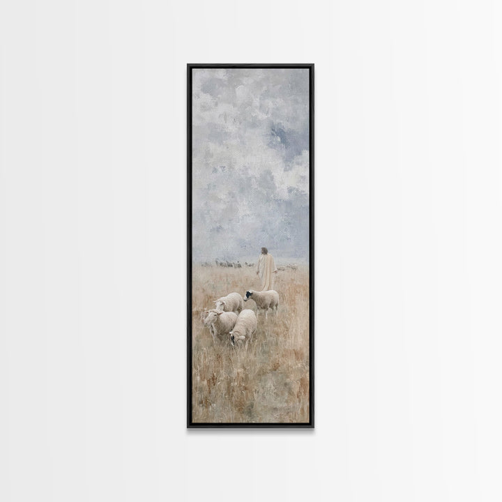 Field Of The Shepherd – Framed Canvas Print – Skinny Art – Christian Art Print – Jesus Painting – Christian Wall Art – Subtle Christian Art