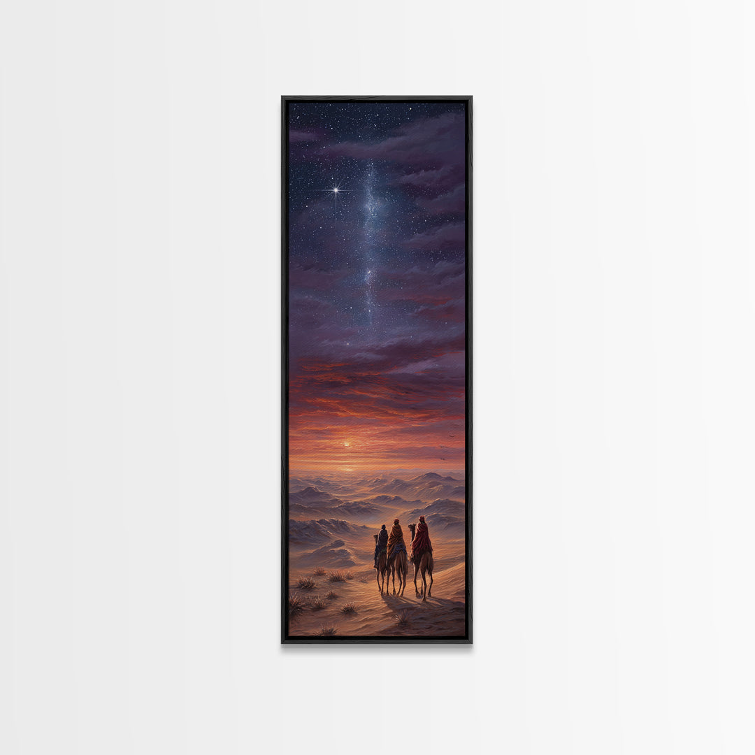 Heavenly Path Wanderers – Framed Canvas Print – Christian Art Canvas – Christmas Art – Tall Narrow Wall Art – Christian Wall Art – Christia