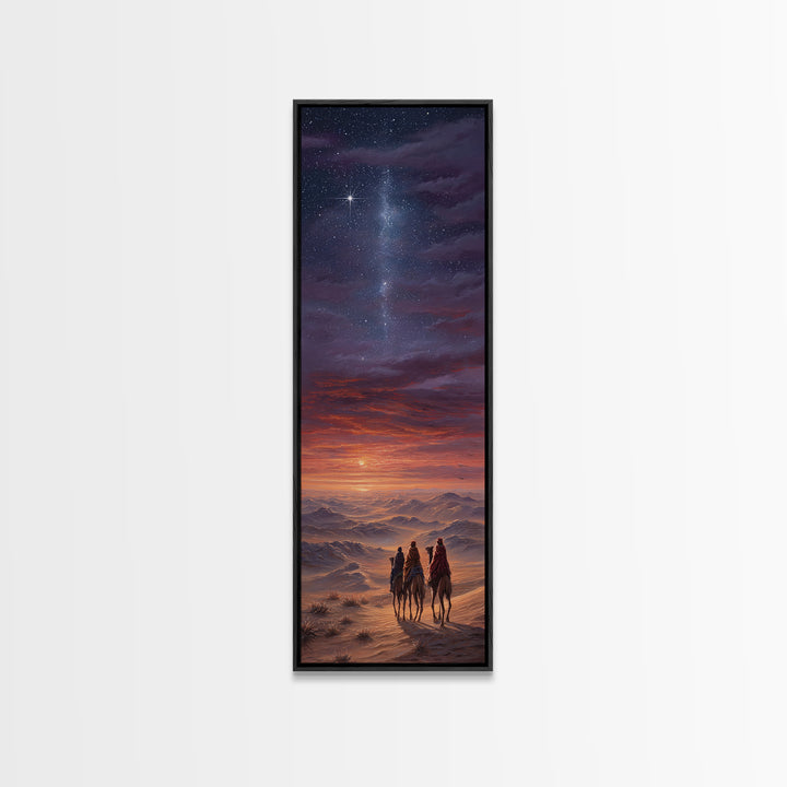 Heavenly Path Wanderers – Framed Canvas Print – Christian Art Canvas – Christmas Art – Tall Narrow Wall Art – Christian Wall Art – Christia
