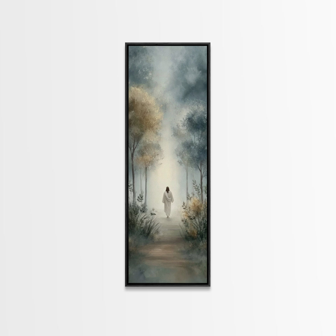 Pathway Of Hope – Framed Canvas Print – Tall Narrow Wall Art – Christian Art Canvas – Jesus Painting – Christmas Art – Christian Christmas