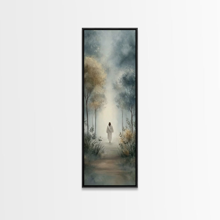 Pathway Of Hope – Framed Canvas Print – Tall Narrow Wall Art – Christian Art Canvas – Jesus Painting – Christmas Art – Christian Christmas