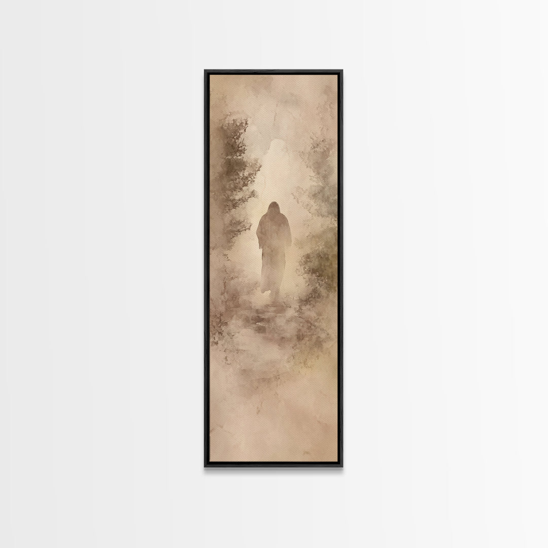 Holy Steps Ahead, Framed Canvas Print, Skinny Art, Christian Wall Art, Jesus Art Print, Christian Canvas Art, Christmas Wall Art, Christian