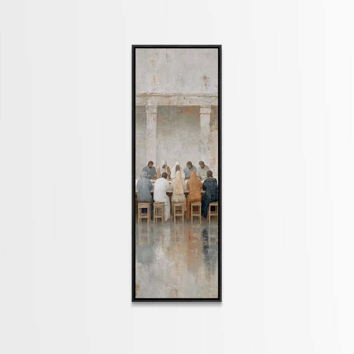 Last Communion Stillness | Framed Canvas Print | Christian Art Canvas | Jesus Painting | Narrow Art | Christian Art Work | Christmas Wall A