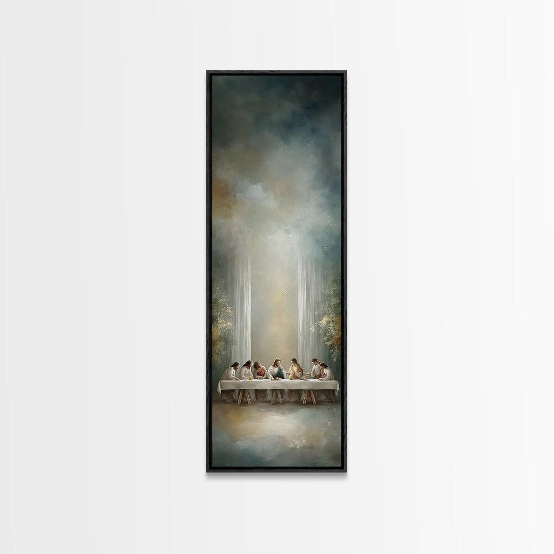 Heavenly Table Grace – Framed Canvas Print – Christian Wall Art – Jesus Painting – Tall Skinny Art Print – Christian Art Canvas – Christian