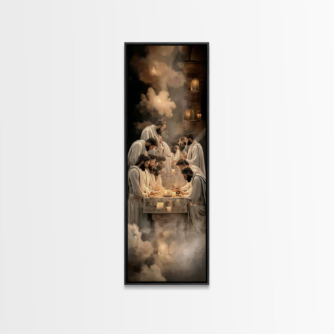 Sacred Last Supper – Framed Canvas Print – Christian Wall Art – Jesus Painting – Christian Art Canvas – Christmas Art – Large Christian Pai