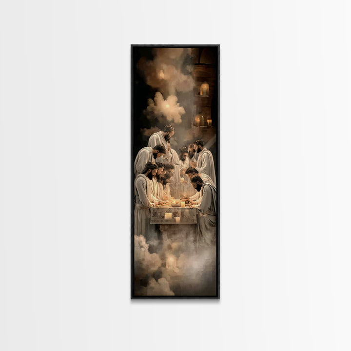 Sacred Last Supper – Framed Canvas Print – Christian Wall Art – Jesus Painting – Christian Art Canvas – Christmas Art – Large Christian Pai
