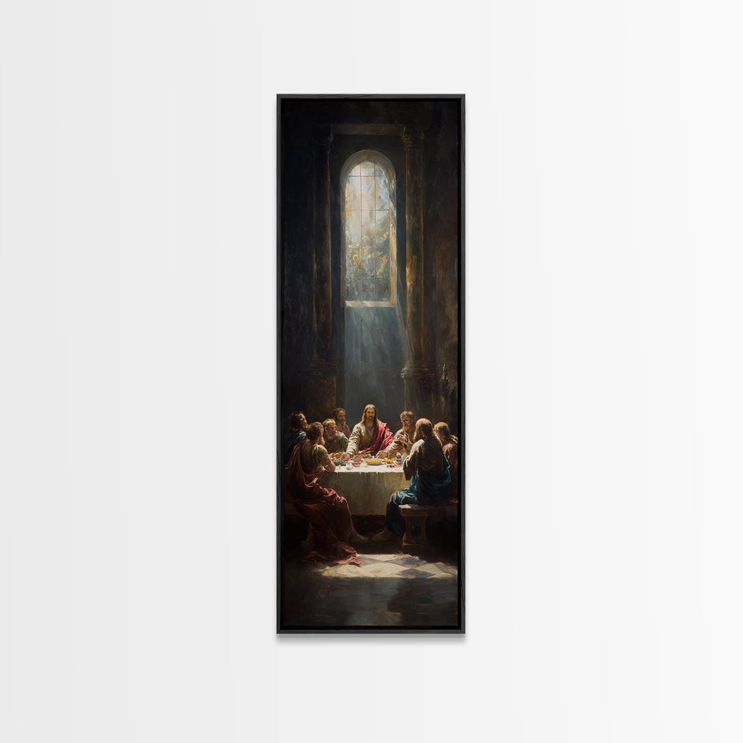Holy Table Light – Framed Canvas Print – Christian Art Canvas – Jesus Painting – Christian Wall Art – Modern Christian Art – Christmas Art