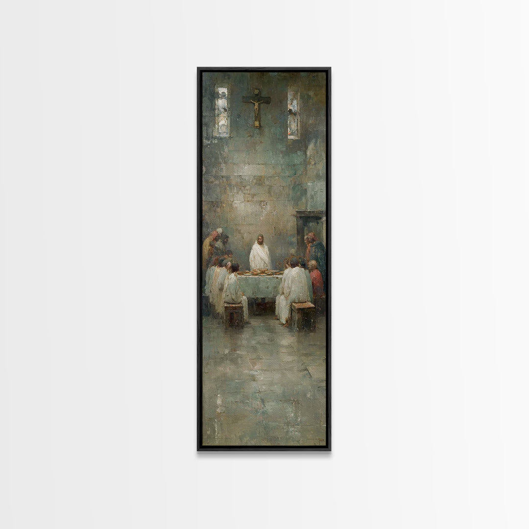 Sanctuary Gathering – Framed Canvas Print – Christian Wall Art – Vintage Christian Painting – Christian Art Canvas – Jesus Painting – Chris